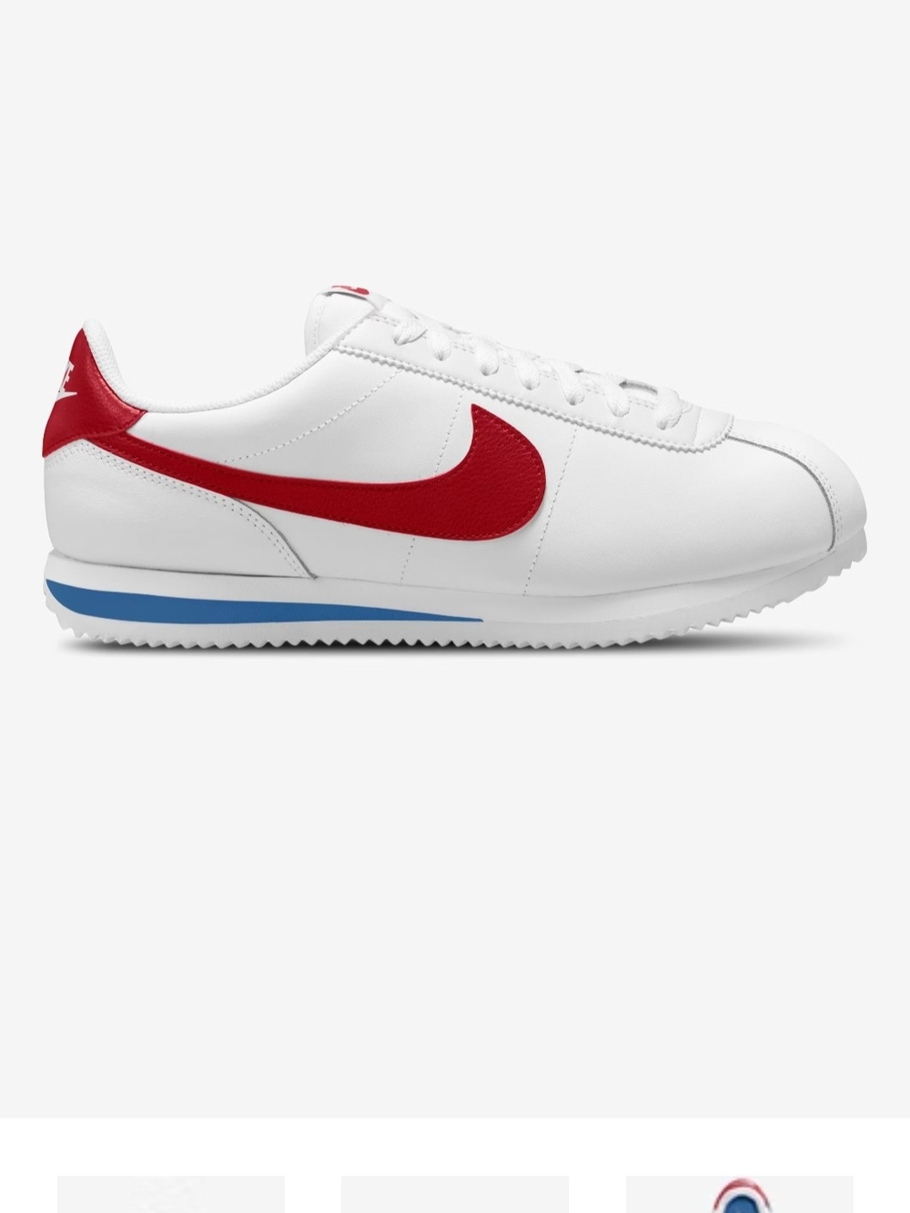 NIB Nike Cortez Basic Leather OG White/Varsity Red/Blue 13 FOREST GUMP